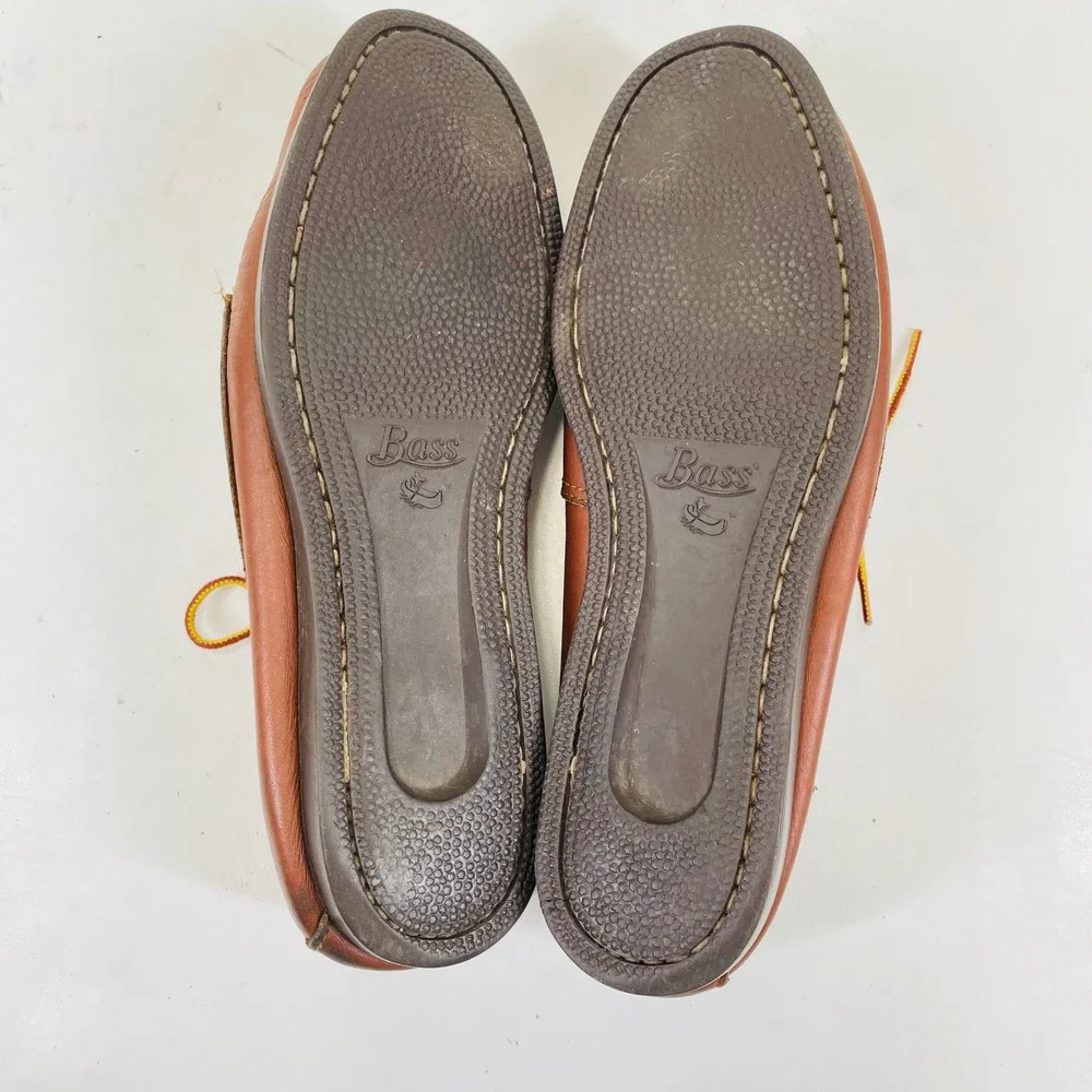 GH Bass Outdoor Mens Brown Leather Camp Moccasins Boat Shoes Size 10 M